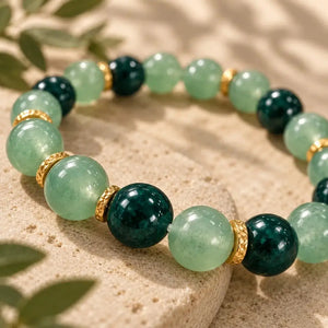 Green Aventurine Crystal Beaded Bracelet for Good Luck, Wealth and Prosperity Attraction