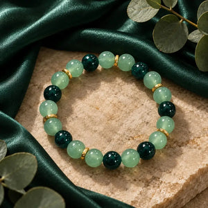 Green Aventurine Crystal Beaded Bracelet for Good Luck, Wealth and Prosperity Attraction