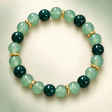 Green Aventurine Crystal Beaded Bracelet for Good Luck, Wealth and Prosperity Attraction