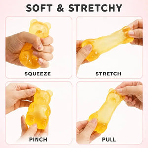 Gummy Bear Squishy Fidget Toy, Soft Squeeze Sensory Stress Relief Toy for Kids and Adults, Party Favor Gift
