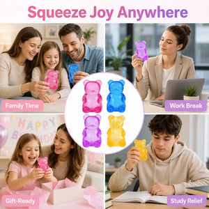 Gummy Bear Squishy Fidget Toy, Soft Squeeze Sensory Stress Relief Toy for Kids and Adults, Party Favor Gift