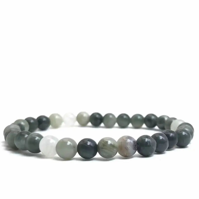 Handmade Polished Natural Gemstone 6mm Round Beads Stretch Elastic Crystal Reiki Healing Chakra Meditation Yoga Bracelet Jewelry