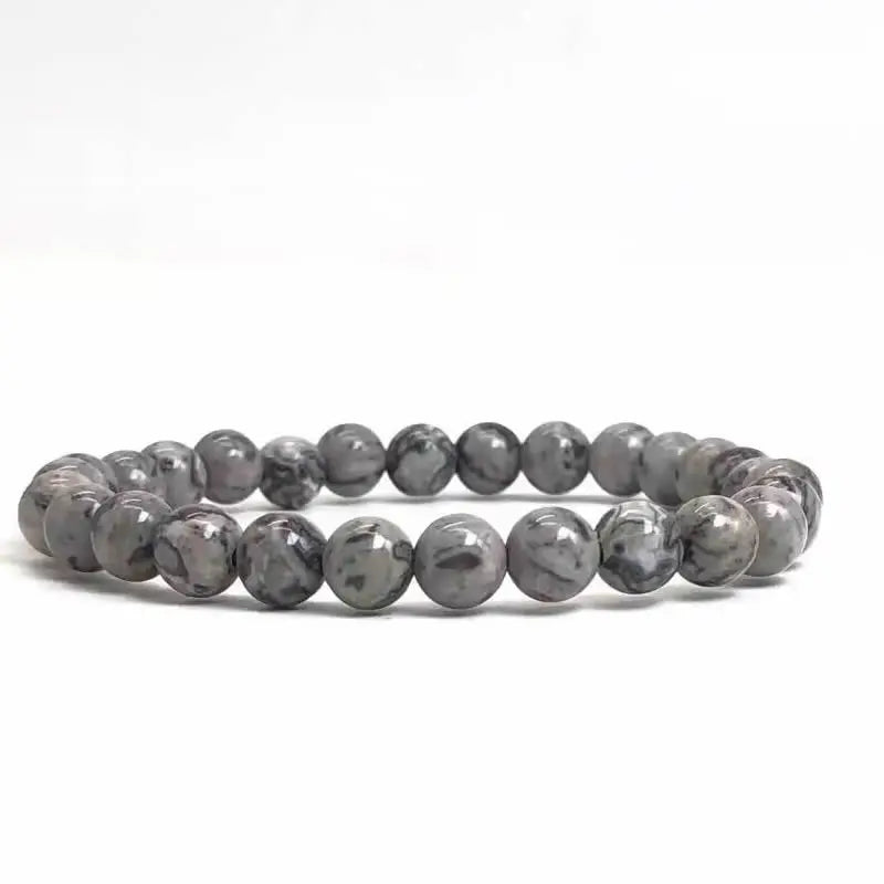 Handmade Polished Natural Gemstone 6mm Round Beads Stretch Elastic Crystal Reiki Healing Chakra Meditation Yoga Bracelet Jewelry
