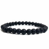 Handmade Polished Natural Gemstone 6mm Round Beads Stretch Elastic Crystal Reiki Healing Chakra Meditation Yoga Bracelet Jewelry