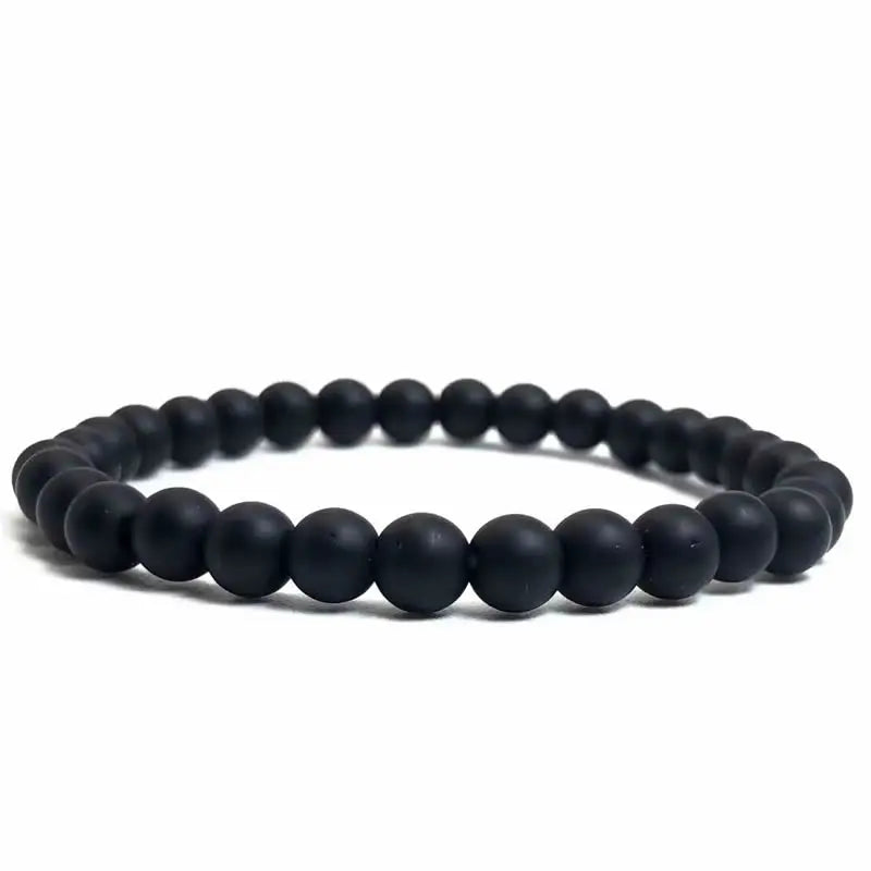 Handmade Polished Natural Gemstone 6mm Round Beads Stretch Elastic Crystal Reiki Healing Chakra Meditation Yoga Bracelet Jewelry