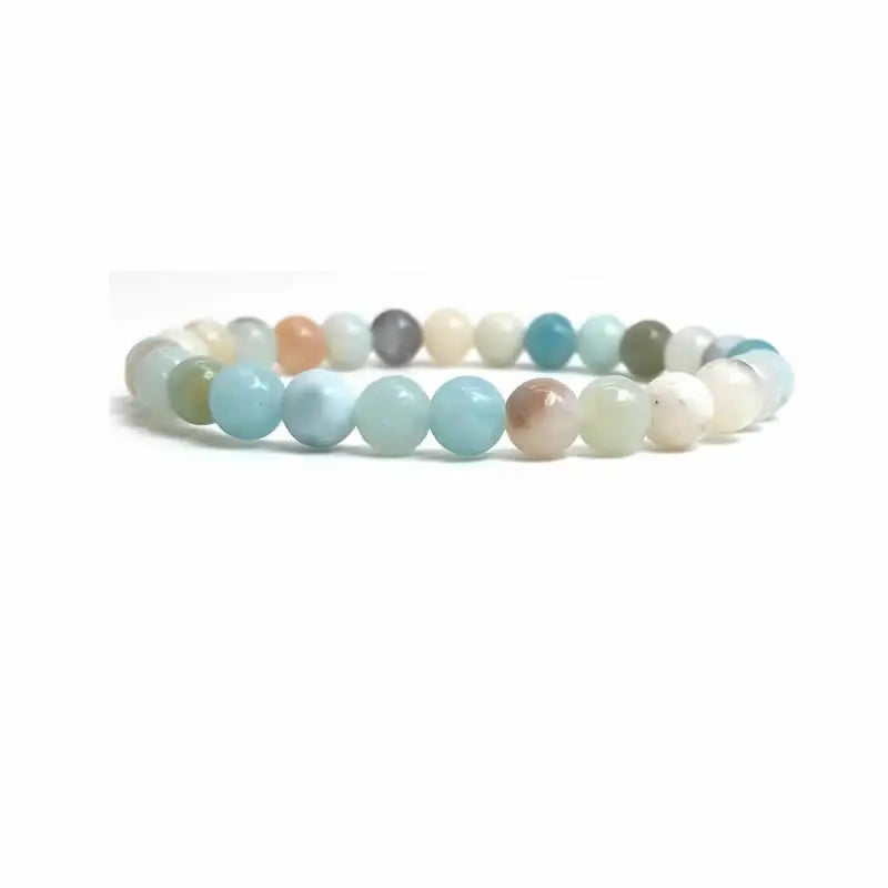Handmade Polished Natural Gemstone 6mm Round Beads Stretch Elastic Crystal Reiki Healing Chakra Meditation Yoga Bracelet Jewelry