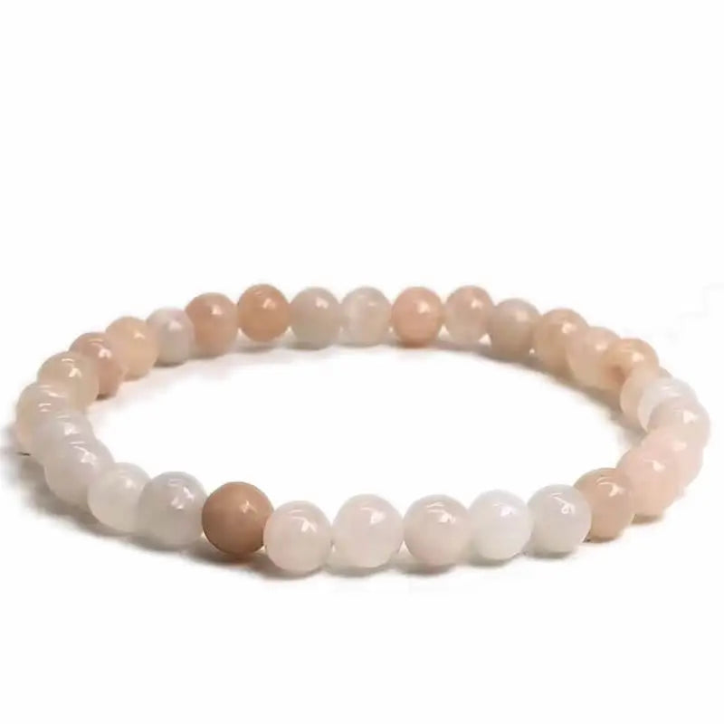 Handmade Polished Natural Gemstone 6mm Round Beads Stretch Elastic Crystal Reiki Healing Chakra Meditation Yoga Bracelet Jewelry