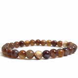 Handmade Polished Natural Gemstone 6mm Round Beads Stretch Elastic Crystal Reiki Healing Chakra Meditation Yoga Bracelet Jewelry