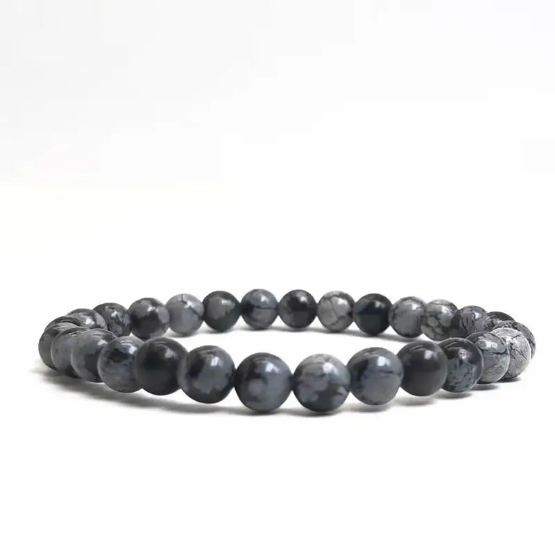 Handmade Polished Natural Gemstone 6mm Round Beads Stretch Elastic Crystal Reiki Healing Chakra Meditation Yoga Bracelet Jewelry