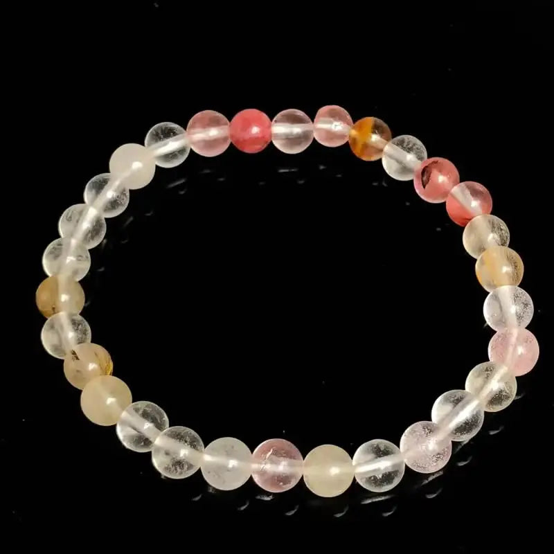 Handmade Polished Natural Gemstone 6mm Round Beads Stretch Elastic Crystal Reiki Healing Chakra Meditation Yoga Bracelet Jewelry