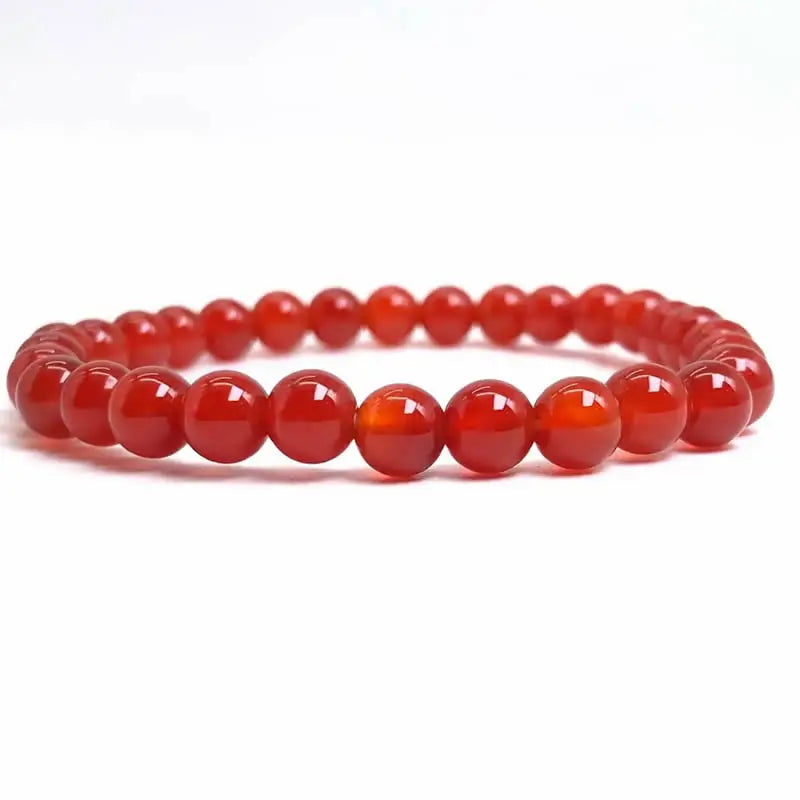 Handmade Polished Natural Gemstone 6mm Round Beads Stretch Elastic Crystal Reiki Healing Chakra Meditation Yoga Bracelet Jewelry
