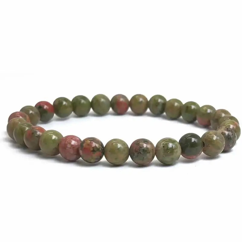 Handmade Polished Natural Gemstone 6mm Round Beads Stretch Elastic Crystal Reiki Healing Chakra Meditation Yoga Bracelet Jewelry
