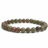 Handmade Polished Natural Gemstone 6mm Round Beads Stretch Elastic Crystal Reiki Healing Chakra Meditation Yoga Bracelet Jewelry
