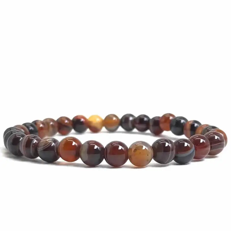 Handmade Polished Natural Gemstone 6mm Round Beads Stretch Elastic Crystal Reiki Healing Chakra Meditation Yoga Bracelet Jewelry