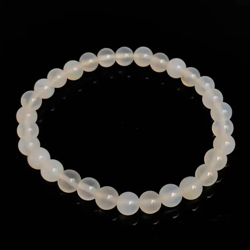 Handmade Polished Natural Gemstone 6mm Round Beads Stretch Elastic Crystal Reiki Healing Chakra Meditation Yoga Bracelet Jewelry