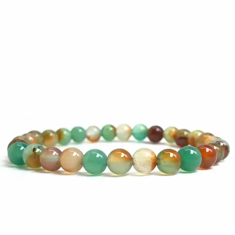 Handmade Polished Natural Gemstone 6mm Round Beads Stretch Elastic Crystal Reiki Healing Chakra Meditation Yoga Bracelet Jewelry