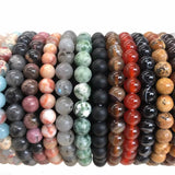 Handmade Polished Natural Gemstone 6mm Round Beads Stretch Elastic Crystal Reiki Healing Chakra Meditation Yoga Bracelet Jewelry