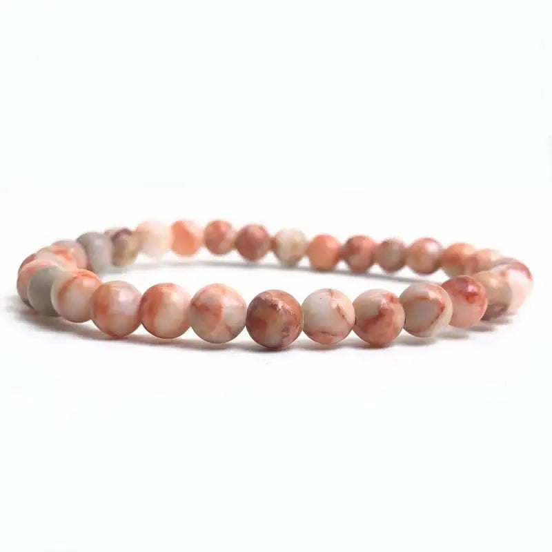 Handmade Polished Natural Gemstone 6mm Round Beads Stretch Elastic Crystal Reiki Healing Chakra Meditation Yoga Bracelet Jewelry
