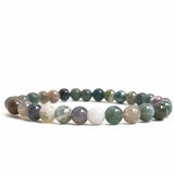 Handmade Polished Natural Gemstone 6mm Round Beads Stretch Elastic Crystal Reiki Healing Chakra Meditation Yoga Bracelet Jewelry