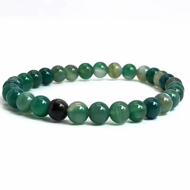 Handmade Polished Natural Gemstone 6mm Round Beads Stretch Elastic Crystal Reiki Healing Chakra Meditation Yoga Bracelet Jewelry