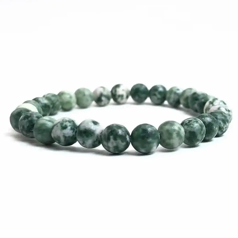 Handmade Polished Natural Gemstone 6mm Round Beads Stretch Elastic Crystal Reiki Healing Chakra Meditation Yoga Bracelet Jewelry