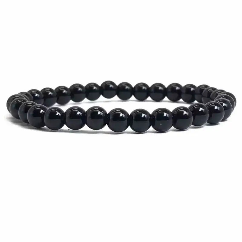 Handmade Polished Natural Gemstone 6mm Round Beads Stretch Elastic Crystal Reiki Healing Chakra Meditation Yoga Bracelet Jewelry