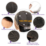 HD Chocolate Brown Body Wave 13x6 Lace Front Human Hair Wig 200% Density Transparent 13x4 Lace Frontal Brazilian Wigs For Women