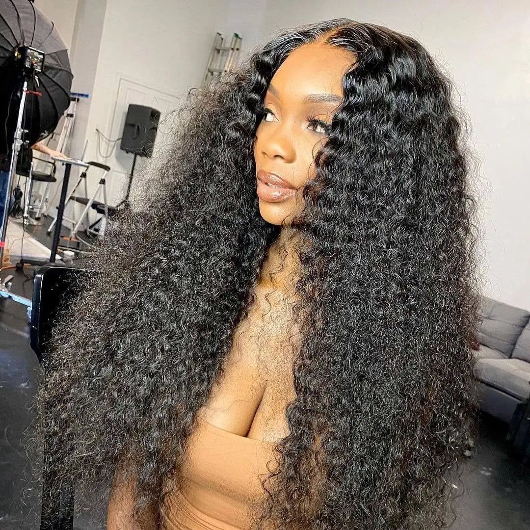 HD Lace Wig 13x6 Human Hair Natural Color Deep Wave Human Hair Wigs Pre Plucked 180 200 Density 30 40 Inch For Black Women