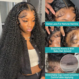HD Lace Wig 13x6 Human Hair Natural Color Deep Wave Human Hair Wigs Pre Plucked 180 200 Density 30 40 Inch For Black Women