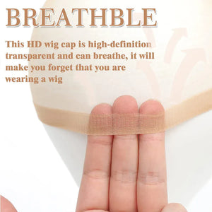 HD Wig Caps Transparent Lace Front Wig Cap Nylon Stretchy Hair Net for Women & Men Light Brown Wholesale