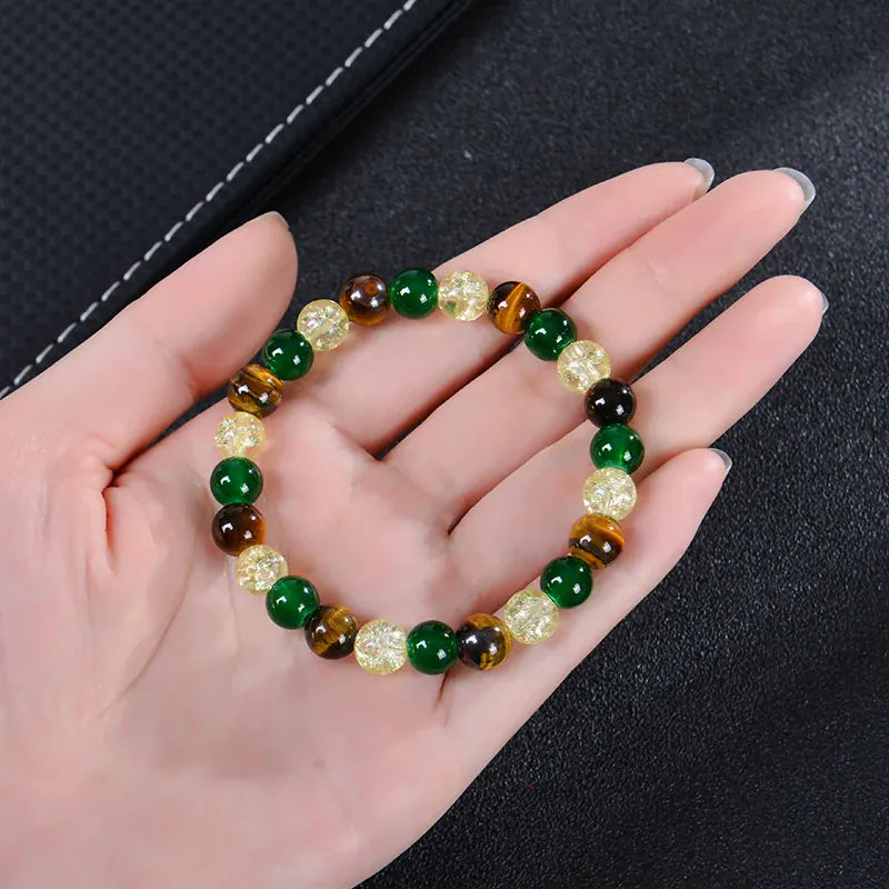 Healing Crystal Bracelet for Women 8mm Crystal Natural Stone Beads Wealth Money Success Bracelet Good Luck Jewelry Gift