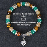 Healing Crystal Bracelet for Women 8mm Crystal Natural Stone Beads Wealth Money Success Bracelet Good Luck Jewelry Gift