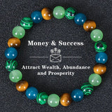 Healing Crystal Bracelet for Women 8mm Crystal Natural Stone Beads Wealth Money Success Bracelet Good Luck Jewelry Gift
