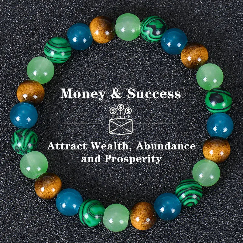 Healing Crystal Bracelet for Women 8mm Crystal Natural Stone Beads Wealth Money Success Bracelet Good Luck Jewelry Gift