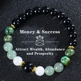 Healing Crystal Bracelet for Women 8mm Crystal Natural Stone Beads Wealth Money Success Bracelet Good Luck Jewelry Gift