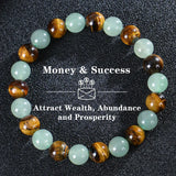 Healing Crystal Bracelet for Women 8mm Crystal Natural Stone Beads Wealth Money Success Bracelet Good Luck Jewelry Gift