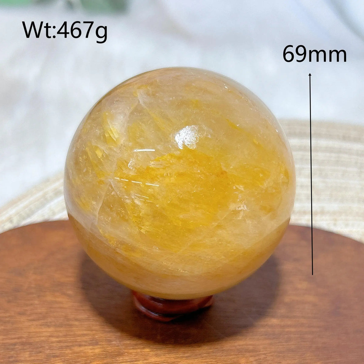 High Quality Healing Natural Crystal Golden Healer Sphere Polished Ball Mineral Reiki Ornament Home Decorations Room Decor Gift