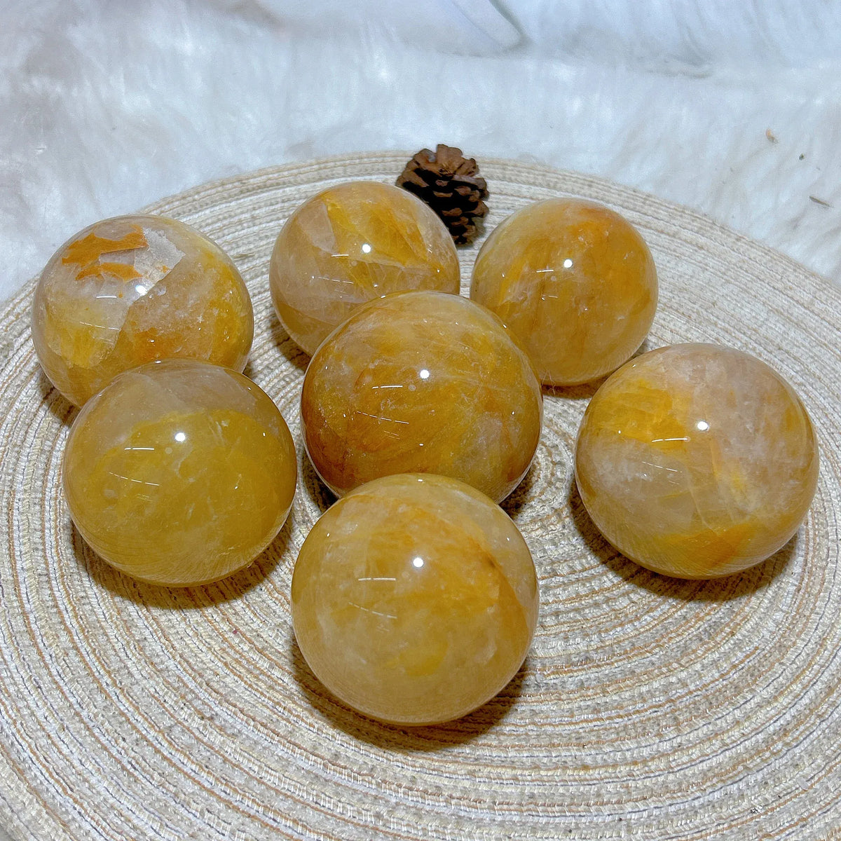 High Quality Healing Natural Crystal Golden Healer Sphere Polished Ball Mineral Reiki Ornament Home Decorations Room Decor Gift