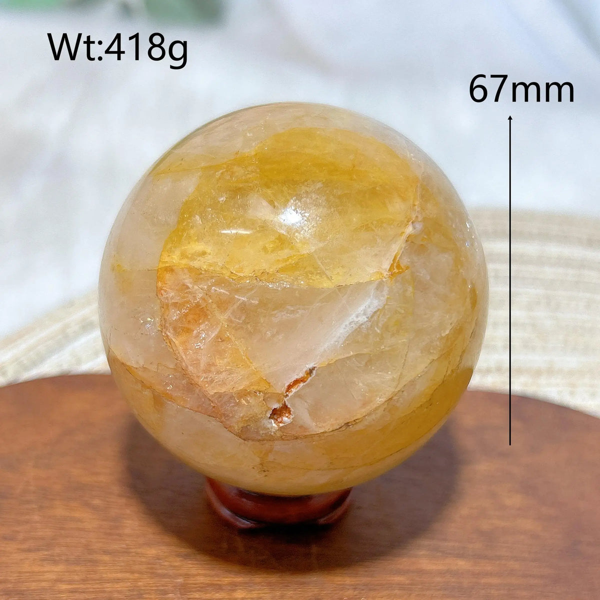 High Quality Healing Natural Crystal Golden Healer Sphere Polished Ball Mineral Reiki Ornament Home Decorations Room Decor Gift