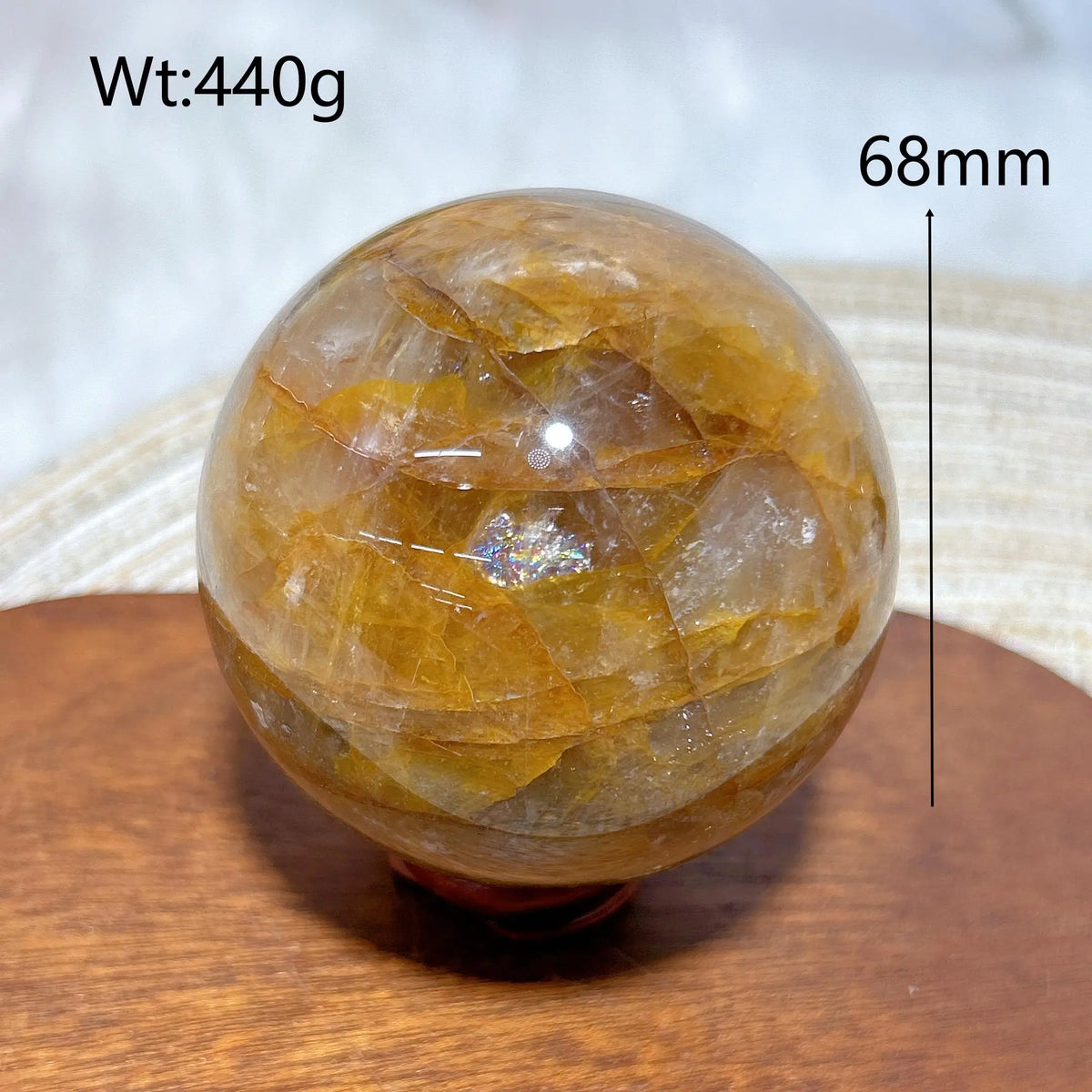 High Quality Healing Natural Crystal Golden Healer Sphere Polished Ball Mineral Reiki Ornament Home Decorations Room Decor Gift