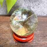 High Quality Natural Crystals Smokey Citrine Quartz Rainbow Sphere Cute Size Carckle Ball  Giftgift