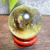 High Quality Natural Crystals Smokey Citrine Quartz Rainbow Sphere Cute Size Carckle Ball  Giftgift