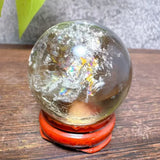High Quality Natural Crystals Smokey Citrine Quartz Rainbow Sphere Cute Size Carckle Ball  Giftgift