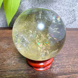 High Quality Natural Crystals Smokey Citrine Quartz Rainbow Sphere Cute Size Carckle Ball  Giftgift