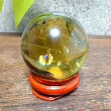 High Quality Natural Crystals Smokey Citrine Quartz Rainbow Sphere Cute Size Carckle Ball  Giftgift