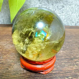 High Quality Natural Crystals Smokey Citrine Quartz Rainbow Sphere Cute Size Carckle Ball  Giftgift