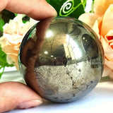 High Quality Natural Pyrite Sphere Ball, Crystal Ball Polished Stone Mineral Collection Gemstones For Home Decor Gift