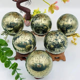 High Quality Natural Pyrite Sphere Ball, Crystal Ball Polished Stone Mineral Collection Gemstones For Home Decor Gift