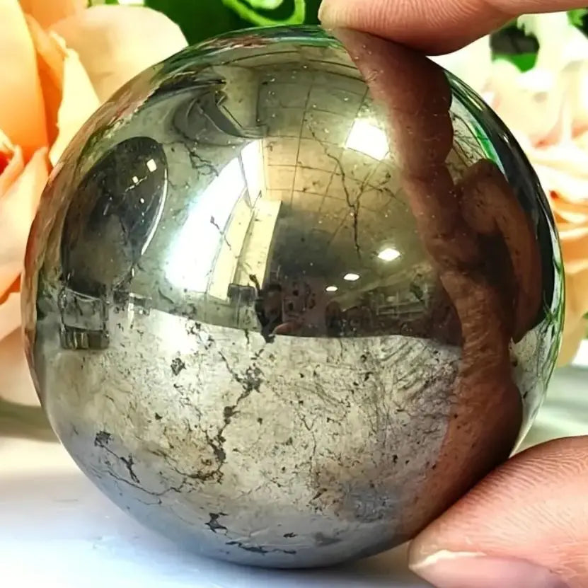 High Quality Natural Pyrite Sphere Ball, Crystal Ball Polished Stone Mineral Collection Gemstones For Home Decor Gift