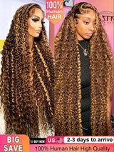 Highlight 13x6 Hd Lace Frontal Wig Human Hair Pre Plucked Deep Wave 30 40 Inch 13x4 Honey Blond Curly Lace Front Wigs Human Hair